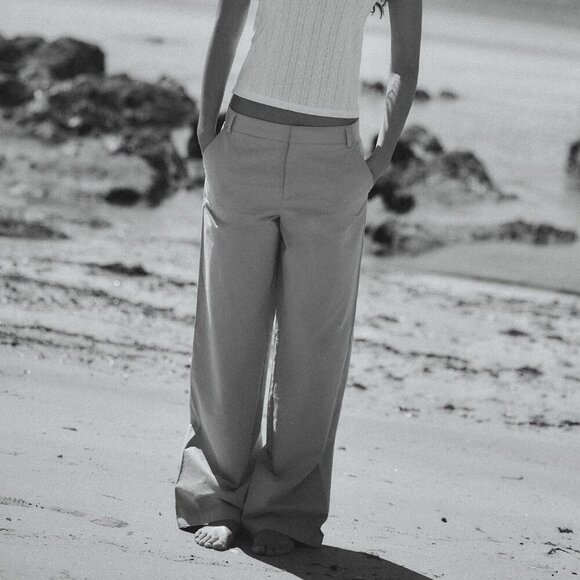 Zara FULL LENGTH STRAIGHT LEG PANTS - Picture 6 of 6